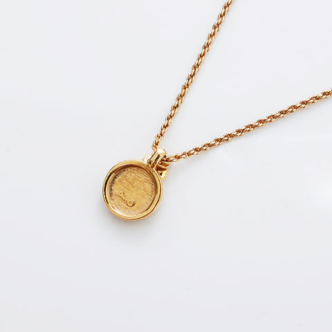 Christian Dior Rhinestone Circle CD Collier Logo Gold WS9073
