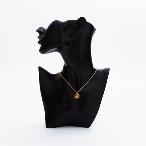 Christian Dior Rhinestone Circle CD Collier Logo Gold WS9073