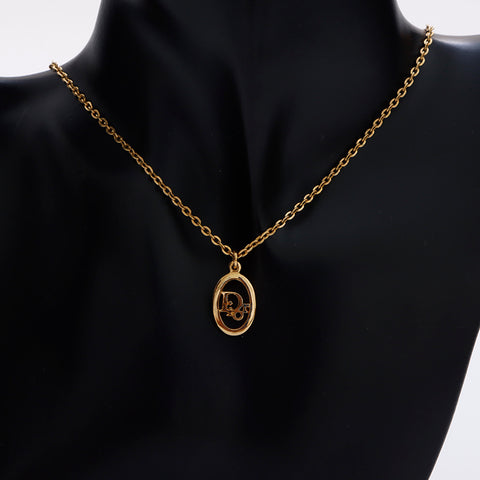 Christian Dior Logo Collier Vintage Gold WS9075