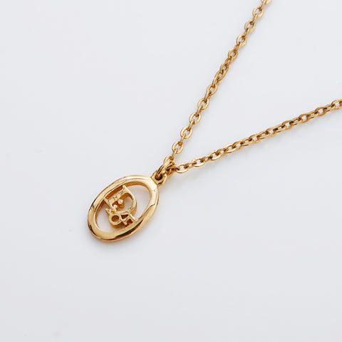 Christian Dior Logo Collier Vintage Gold WS9075