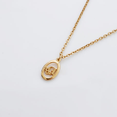 Christian Dior Logo Collier Vintage Gold WS9075
