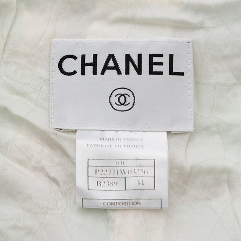 シャネル CHANEL 2004年 セットアップ ジャケット マルチカラー チェック スーツ グリーン WS9085