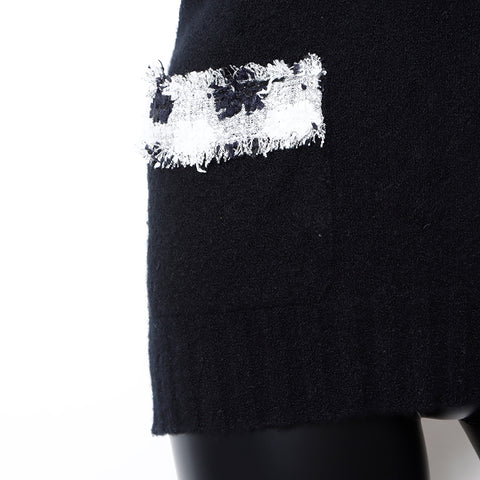 CHANEL 2005 Sweater Long Sleeve knit black WS9088