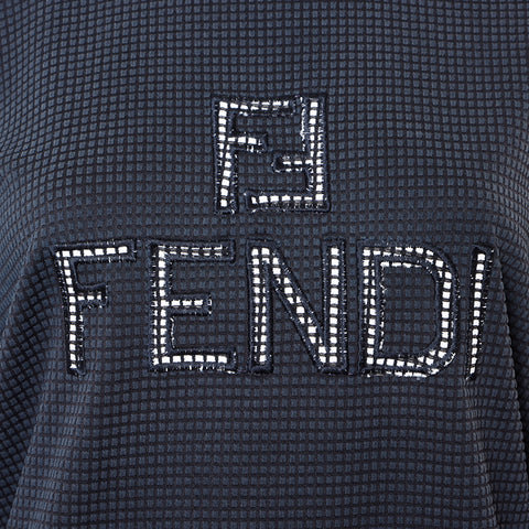 フェンディ FENDI フェンディジーンズ ロゴ チェック 長袖シャツ ネイビー WS9089