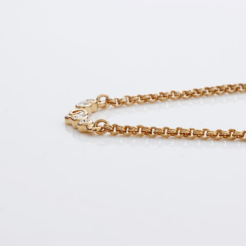 Christian Dior CD Logo Rhingestone Collier vintage Gold WS9093