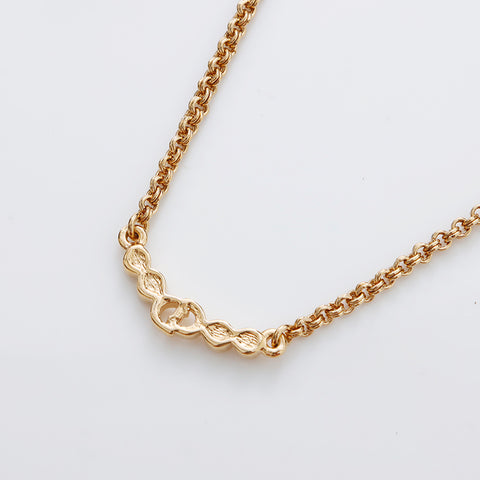 Christian Dior CD Logo Rhingestone Collier vintage Gold WS9093