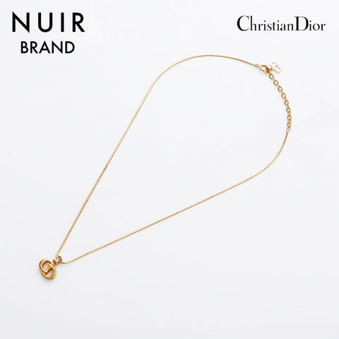 Christian Dior CD Logo Rhingestone Collier vintage Gold WS9100