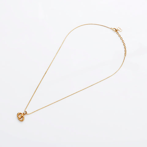 Christian Dior CD Logo Rhingestone Collier vintage Gold WS9100
