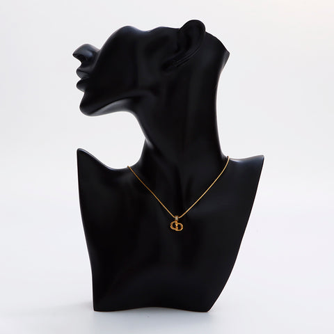 Christian Dior CD Logo Rhingestone Collier vintage Gold WS9100