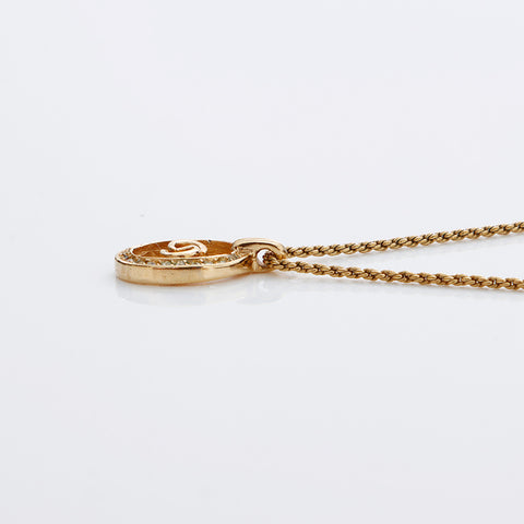 Christian Dior CD Logo Rhingestone Collier vintage Gold WS9106