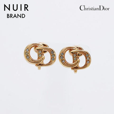 クリスチャンディオール Christian Dior CD ロゴ ラインストーン イヤリング ゴールド WS9113 – NUIR VINTAGE