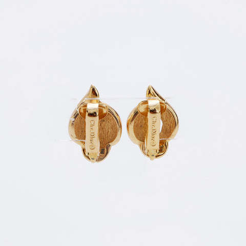 Christian Dior Rhinestone Earring gold WS9131