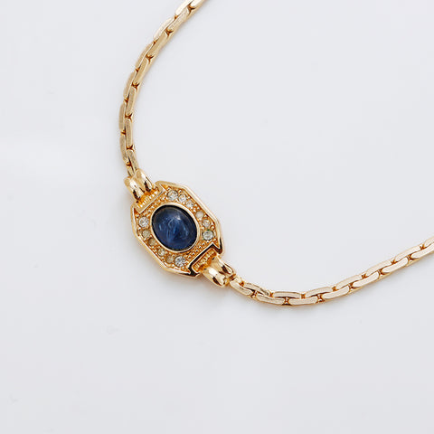 Christian Dior CD logo strass Collier or WS9140