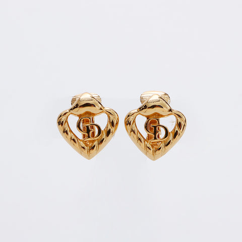 Christian Dior CD logo coeur Boucle d'oreille or WS9147