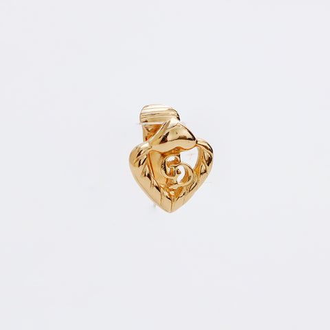 Christian Dior CD logo coeur Boucle d'oreille or WS9147