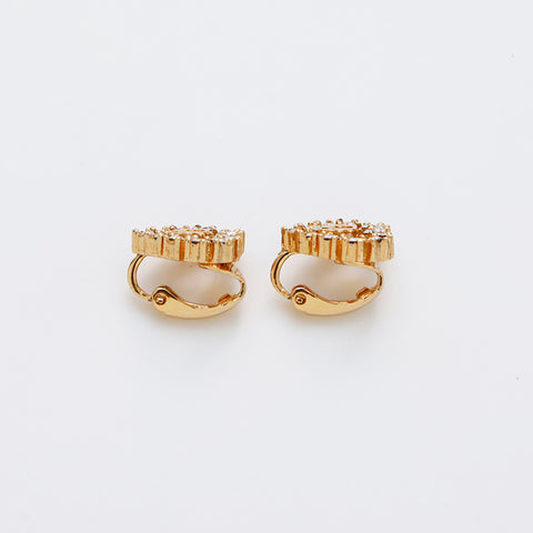 基督教Dior Rhinestone Heart Earrings Gold WS9149