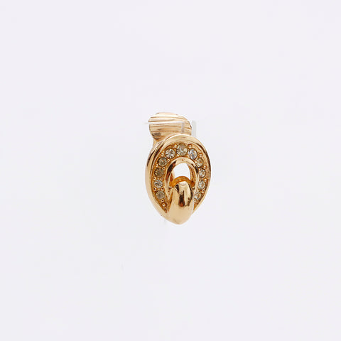 Christian Dior Rhinestone vintage Earring gold WS9173
