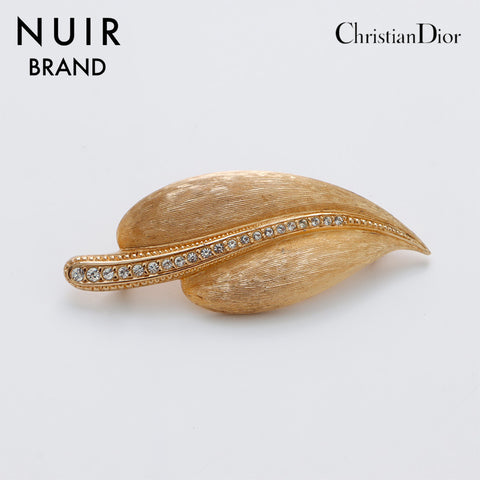 クリスチャンディオール Christian Dior ラインストーン リーフモチーフ ヴィンテージ ブローチ ゴールド WS9177 – NUIR  VINTAGE