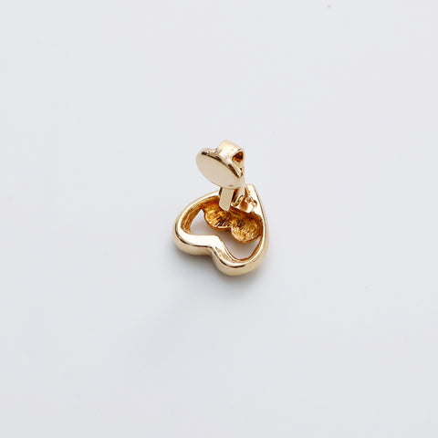 Christian Dior Rhinestone heart Earring gold WS9178