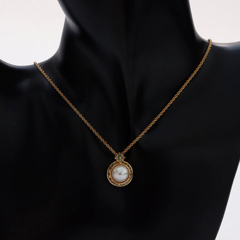 克里斯蒂安·迪奥（Christian dior Pearl）水钻项链黄金WS9179