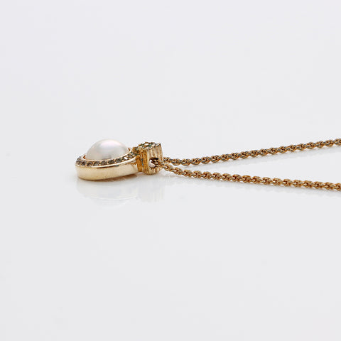 克里斯蒂安·迪奥（Christian dior Pearl）水钻项链黄金WS9179