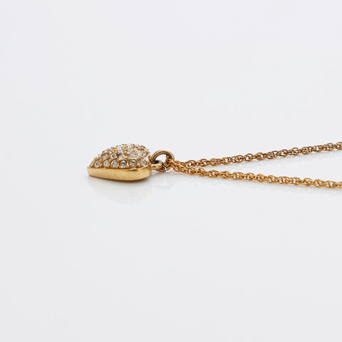 基督教Dior Rhinestone Heart Necklace Gold WS9182