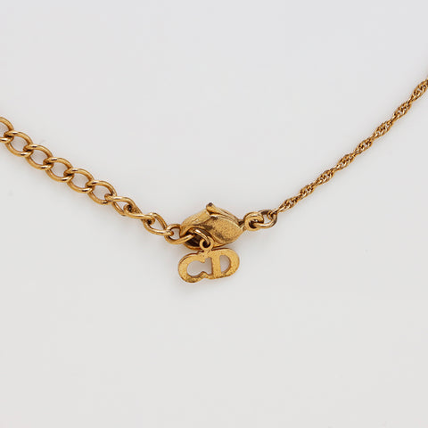 基督教Dior Rhinestone Heart Necklace Gold WS9182