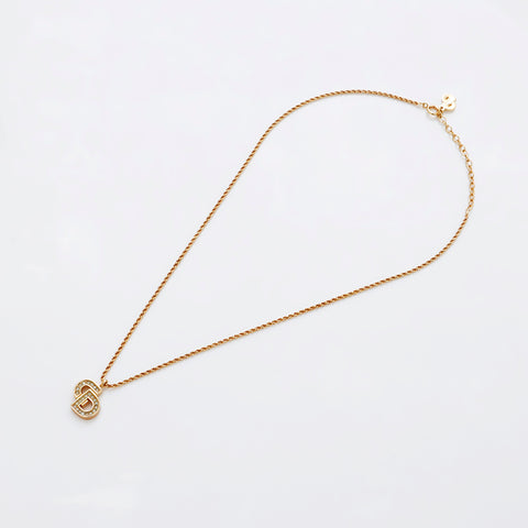 Christian Dior CD logo strass Collier or WS9183
