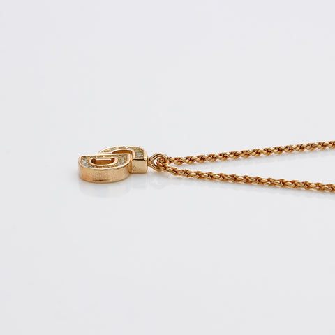 基督教Dior CD徽标水钻项链金WS9183