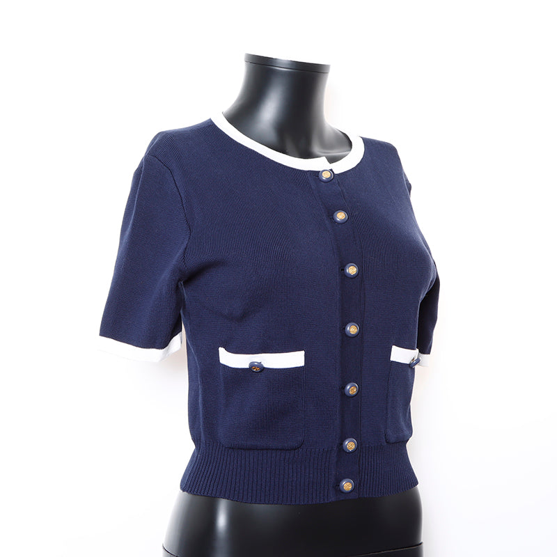 希少　ヴィンテージ CHANEL シャネル セーター ネイビー（1990年代） WS9193-4_fa4bc735-5340-4f51-