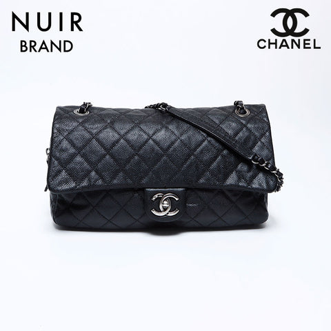 シャネル CHANEL 16番台 キャビアスキン マトラッセ 30cm ショルダーバッグ ブラック WS9196