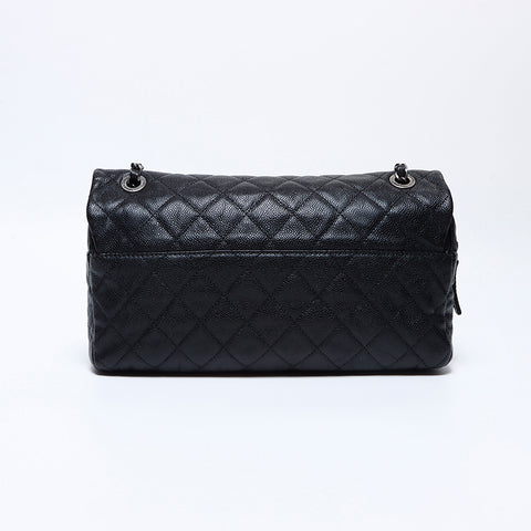 シャネル CHANEL 16番台 キャビアスキン マトラッセ 30cm ショルダーバッグ ブラック WS9196