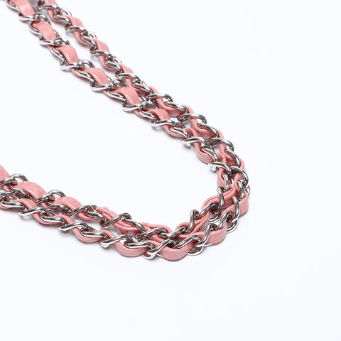 CHANEL No.8 Kalbslederkette 2,55 Kordelzugtasche Umhängetasche rosa WS9199
