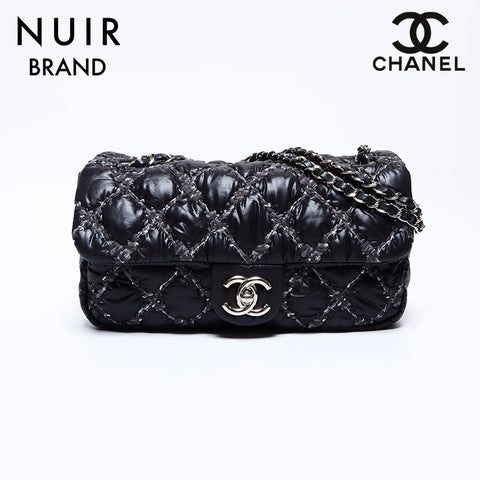 シャネル CHANEL 14番台 ナイロン パリビザンス ターンロック ココマーク マトラッセ  ショルダーバッグ ブラック WS9201