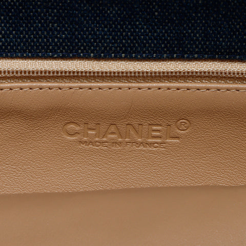 シャネル CHANEL 6番台 デニム チョコバー  ハンドバッグ ネイビー WS9205