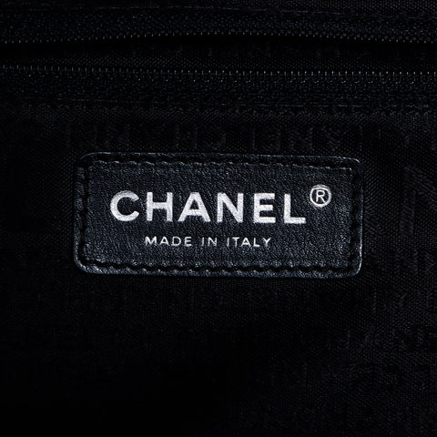 シャネル CHANEL 10番台 チョコバー ボストン　キャビアスキン ショルダーバッグ ブラック WS9208