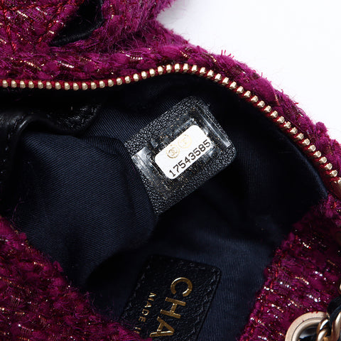 chanel mini velvet backpack Chanel CHANEL 17th Tweed Mini Chain Backpack/Daypack Purple WS9212 – NUIR VINTAGE