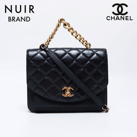 Chanel Chanel n ° 28 Chaîne Trichomateria Matelasse Coco Mark Bag Black Black WS9215