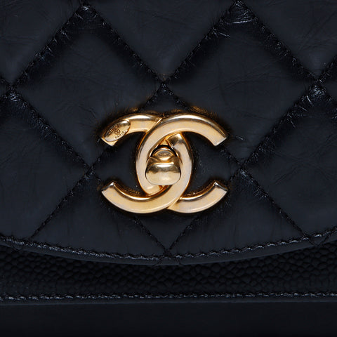 Chanel Chanel n ° 28 Chaîne Trichomateria Matelasse Coco Mark Bag Black Black WS9215