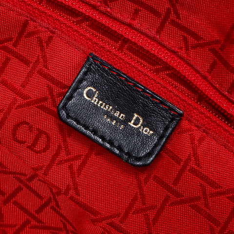 クリスチャンディオール Christian Dior レディディオール ゴールド金具 ラムスキン 2way ミディアム ショルダーバッグ ブラック WS9223