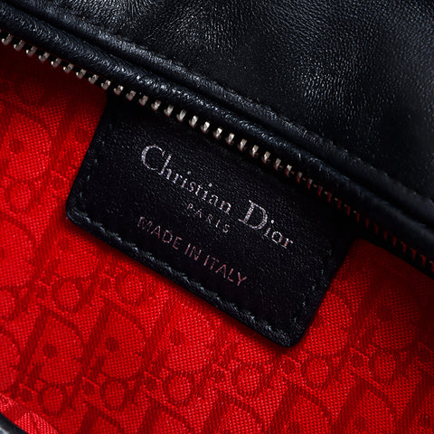 クリスチャンディオール Christian Dior レディディオール シルバー金具 レザー 2way ミディアム ショルダーバッグ ブラック WS9224