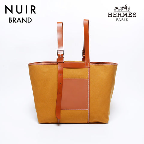 エルメス HERMES エトリヴィエール ポケット 35 U刻印 トートバッグ イエロー WS9227