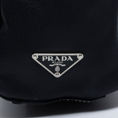 プラダ PRADA トライアングル レザー ハンドバッグ ブラック WS9231