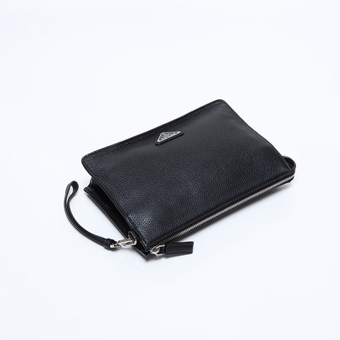 Prada Vitello City离合器袋黑色WS9232