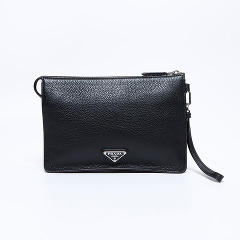 Prada Vitello City离合器袋黑色WS9232