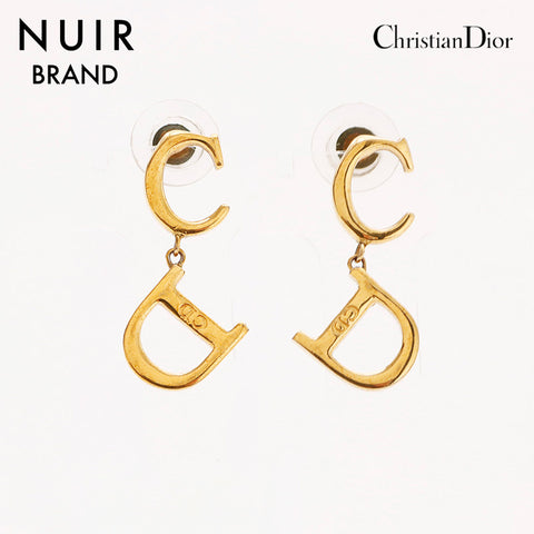 クリスチャンディオール Christian Dior CD ロゴ ヴィンテージ ピアス ゴールド WS9238