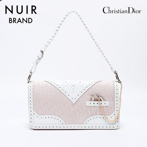 クリスチャンディオール Christian Dior トロッター キャンバス レザー ショルダーバッグ ピンク ホワイト WS9247 – NUIR  VINTAGE