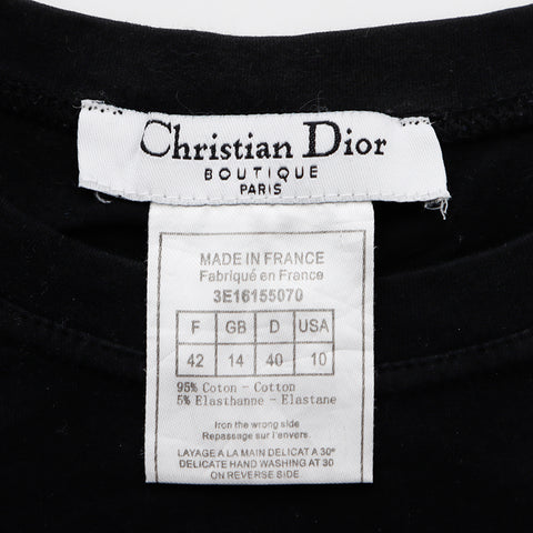 クリスチャンディオール Christian Dior ロゴ ラインストーン 半袖Ｔシャツ ブラック WS9276