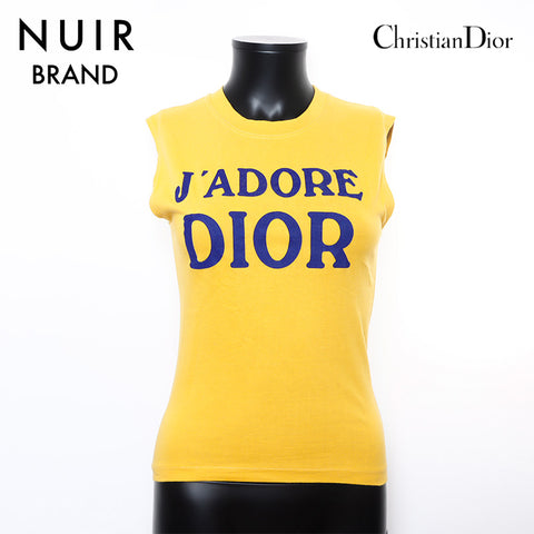 クリスチャンディオール Christian Dior ロゴプリント ジョンガリアーノ期 J'ADORE   John Galliano タンクトップ イエロー WS9282