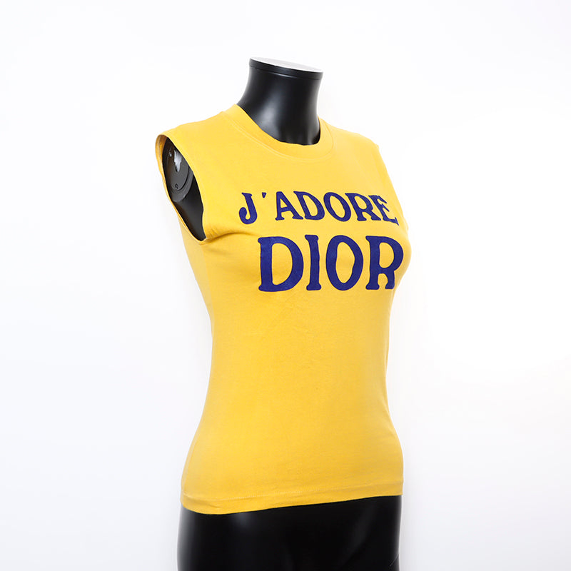 Christian Dior タンクトップ J'ADORE ロゴ ガリアーノ 黄 Christian